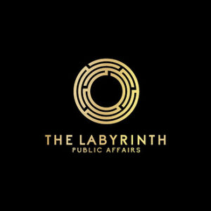 The Labyrinth Logotyp Guld på svart